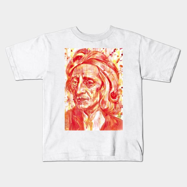 JOHN LOCKE watercolor portrait Kids T-Shirt by lautir